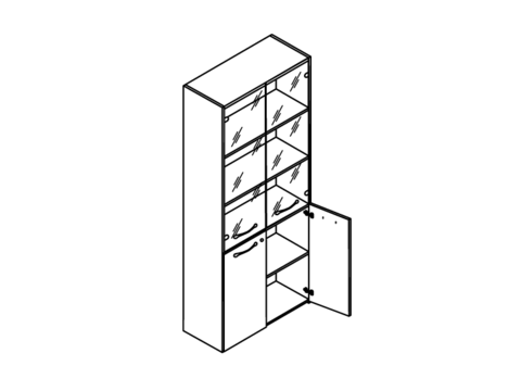 W-46+W-7.2 +W-02.2. Шкаф для документов со стеклом (72*36*183)