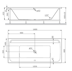 Ванна акриловая 180х80, AM.PM Inspire 2.0 - W52A-180-080W-A