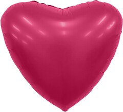 Шар Аг 19''/48 см, Сердце, Сатин, Маджента (Viva Magenta), 1 шт.