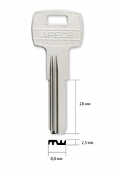 Заготовка вертикального ключа 10338 APECS-1 AP1D APK 2 R 2 паза (27,4*8,8*2,5) Новый Китай