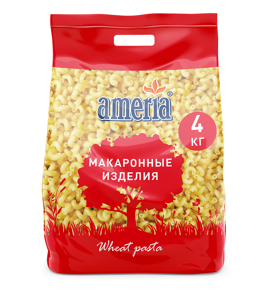 Макаронные изделия Америя Пружинки рифленые 4 кг.