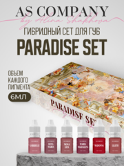 Сет пигментов для губ Paradise Set AS COMPANY 6 шт по 6 мл