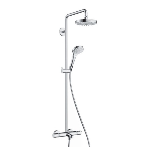 Hansgrohe Croma Select S 27351400 Душевая система с термостатом и изливом внешнего монтажа 155,6 см с верхней лейкой 18х18 см 2 режима