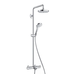Hansgrohe Croma Select S 27351400 Душевая система с термостатом и изливом внешнего монтажа 155,6 см с верхней лейкой 18х18 см 2 режима фото