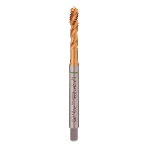 Метчик М 6,0х1,0 (Машинный, винт.) DIN371 HSSEPM-TiN 6h C/2-3P R39 80мм a=4,9 Volkel 30134