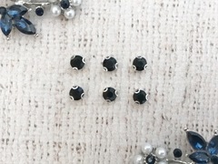 Стразы пришивные стекло в оправе, d 8 мм, чёрный