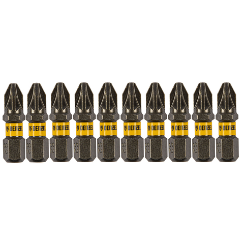 Бита PZ2х25, сталь S2, шестигранный профиль, 10 шт. Е 6,3 Denzel