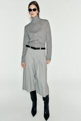 ZARA ДЛИННЫЕ ШОРТЫ С РЕМНЕМ, СЕРЫЙ