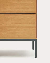Vedrana Комод с 3 ящиками из дубового шпона со стальными ножками 110 x 75 см