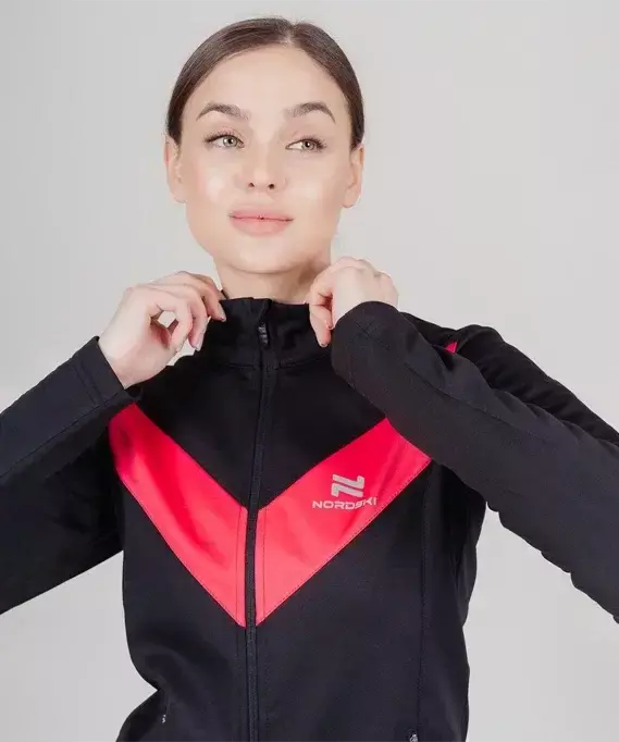 Женский утепленный разминочный костюм Nordski Base black-pink - 4