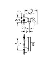 Смеситель для душа GROHE Lineare, хром (33865001)