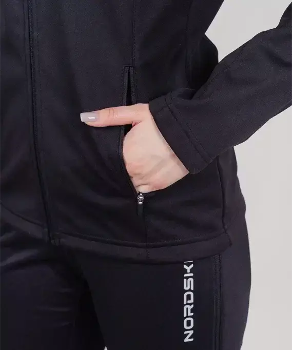 Женский утепленный разминочный костюм Nordski Base black-pink - 5