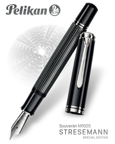 Ручка перьевая Pelikan Souverän® M 605 Stresemann Black & Silver CT (813617)