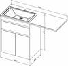 Aquanet Токио 239216 Тумба с раковиной, цвет: белый