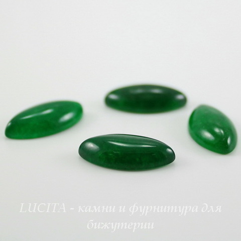 Кабошон Жадеит зеленый (тониров), 16х8х4 мм