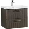 BelBagno DUE-600-2C-SO-GM-P DUE База под раковину подвесная с двумя выкатными ящиками, Оружейная сталь, 600x422x500