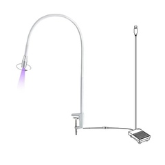 Лампа для LED-наращ. с регулир. лучом и сменной головой на струбцине, 5 Вт белая