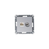 Розетка двойная ТВ + компьютерная RJ45, кат. 5Е - AtlasDesign - алюминий — фото 3