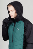 Премиальная куртка для лыж и зимнего бега Nordski Hybrid Hood Black-Alpine Green