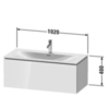 Duravit L-Cube LC613802222 Тумба подвесная под раковину, 1 выдвижное отделение, 400x1020x481мм, цвет White High Gloss