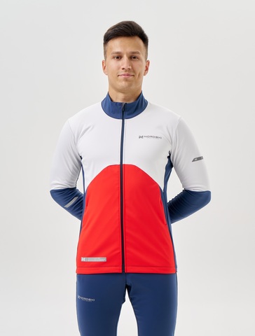 Мужская тренировочная лыжная куртка Nordski Pro 2.0 white-red-blue