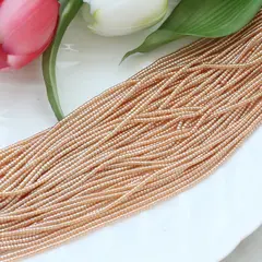 Бусины стеклянные, персиковые, цилиндр, 2 мм, К088