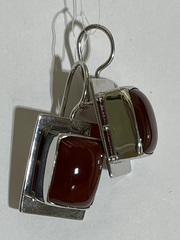 Сердолик (серьги из серебра)