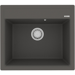 Lemark HANKA 570 9910017 Кухонная мойка врезная прямоугольная из кварцгранита цвет: Серый шёлк фото