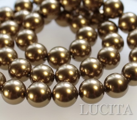 5810 Хрустальный жемчуг Сваровски Crystal Antique Brass круглый 6 мм, 5 штук (Crystal Antique Brass 1)