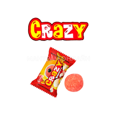 Жевательная резинка кислая Eviza Crazy Strawberry Flavoured Sugared Gum вкус клубника 3,5 г