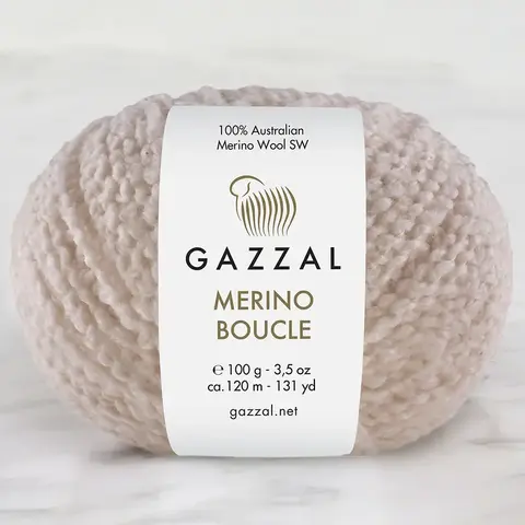 Пряжа Gazzal Merino Boucle 3764 светлый беж