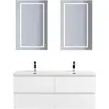 BelBagno KRAFT-1200-4C-SO-BO База под раковину подвесная с фрезерованными ручками по всей длине фасада с чет-мя выкатн. ящ., Bianco Opaco, 1200x455x500