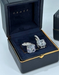 4955 - Серьги из серебра с квадратными, цирконами в бриллиантовой огранке