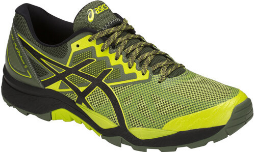 Кроссовки внедорожники мужские Asics Gel Fujitrabuco 6 черные-желтые (Распродажа)