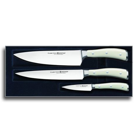 Набор из 3 кухонных ножей WUSTHOF Ikon Cream White арт. 9601-0 WUS