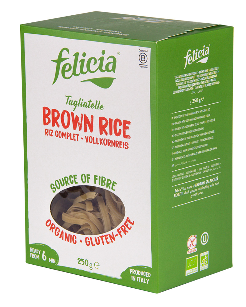 Макаронные изделия FELICIA без глютена из бурого риса BIO Лапша в гнездах Tagliatelle 250 г