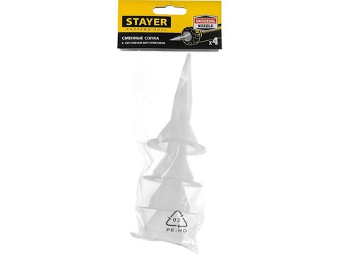 STAYER 4шт, запасные сопла для закрытых пистолетов для герметика (0673-S4)
