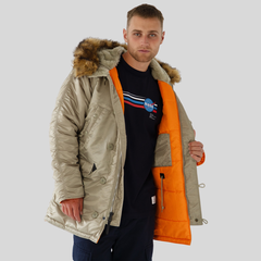 Парка Alpha Industries N-3B Slim Fit Dark Khaki (Светло - зеленая)