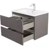 BelBagno KRAFT-600-2C-SO-GSO База под раковину подвесная с фрезерованными ручками по всей длине фасада с двумя выкатн. ящ., Темно-Серый Мат.,600x455x500