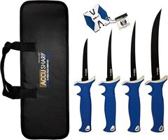Набор филейных ножей AccuSharp Fillet Knife Kit (4 ножа, точилка, кейс)
