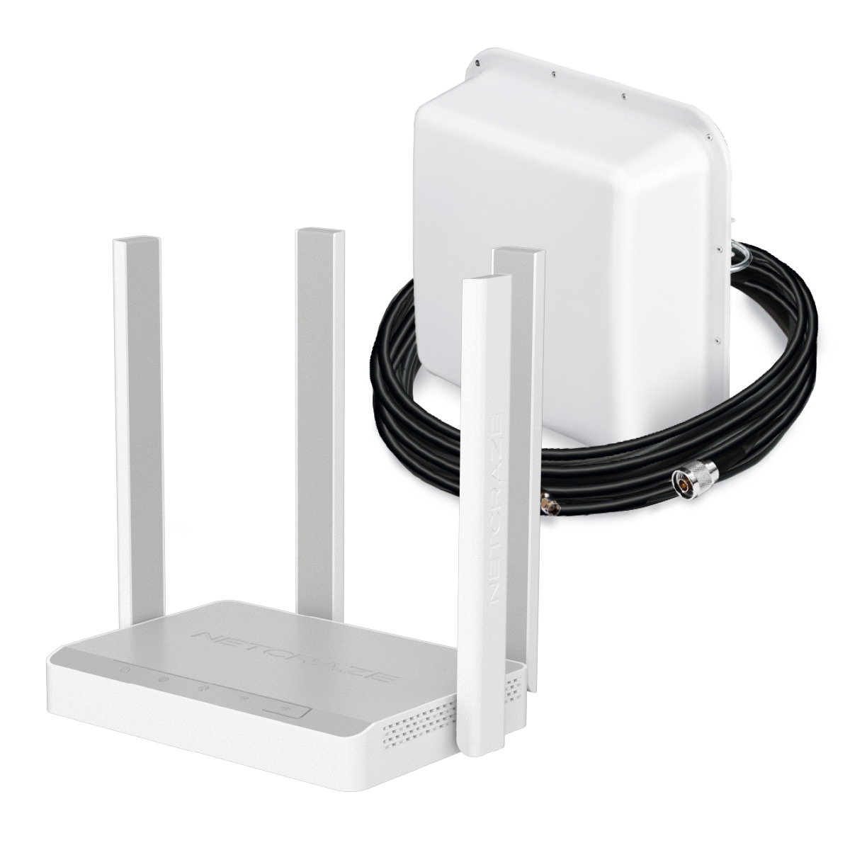 keenetic | Комплект: Netcraze Explorer 4G + MIMO антенна + кабельная сборка + SIM-карта - фото 2