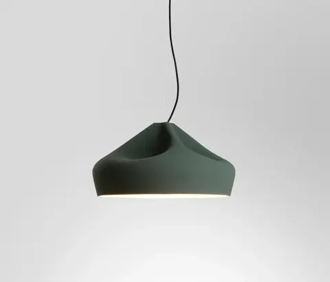 Фото: Подвесной светильник Pleat Box LED 47 темно-зеленый / белый - основной вид