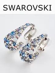 Клипсы Россыпь из голубых камней Swarovski
