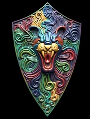Силиконовый молд № 446 Щит Лев -2