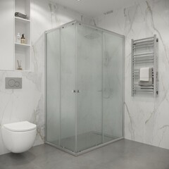 Душевое ограждение Niagara Eco (110х80х190) прямоугольник, хром, стекло матовое