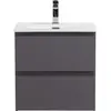 BelBagno KRAFT 39-500/390-2C-SO-GSO База под раковину подвесная с фрезерованными ручк. по всей дл. фасада с 2 выкатн. ящ.,Темно-Серый Мат.,500x395x500
