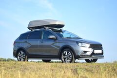 Защита переднего бампера двойная Ø51мм (НПС) LADA Vesta SW Cross 2017