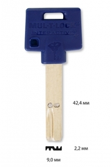 Заготовка вертикального ключа 10445 MUL-T-LOCK 206S PLUS