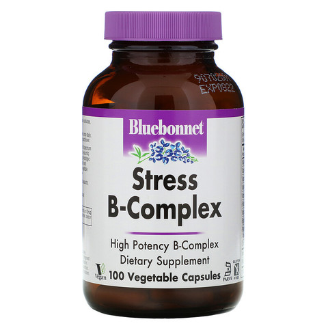 Bluebonnet Nutrition, Stress B-Complex, 100 растительных капсул