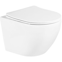 BelBagno Uno BB3105CHR/SC Чаша унитаза подвесного безободкового в комплекте с сиденьем Soft Close, цвет: белый фото